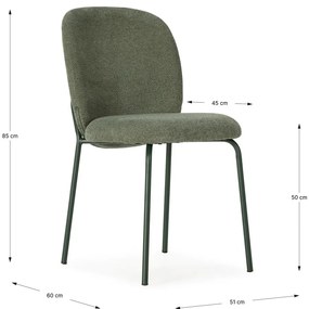 Зелени трапезни столове в комплект от 4 бр. Daia – Marckeric