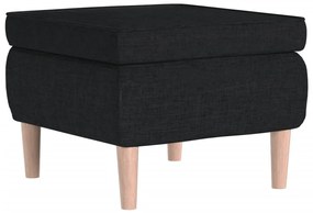 329448 vidaXL Табуретка с дървени крака, черна, текстил