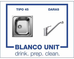 BLANCO TIPO 45 мат и смесител BLANCO DARAS хром Промо пакет мивка със смесител
