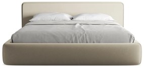 Бежово двойно тапицирано легло с място за съхранение и включена подматрачна рамка 180x200 cm Kiana – Makamii