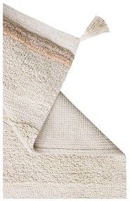 Кремав ръчно изработен памучен килим подходящ за пране 140x200 cm Bloom Natural – Lorena Canals