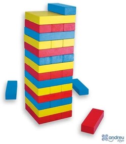 Andreu toys - Цветна балансна кула Дженга с две зарчета