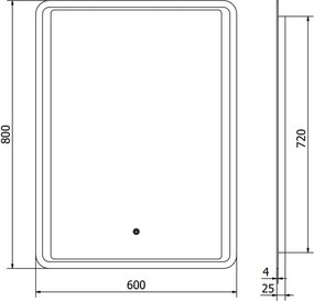 Mexen Zusa осветено огледало за баня 60 x 80 см, LED 6000K, анти-пара - 9808-060-080-611-00