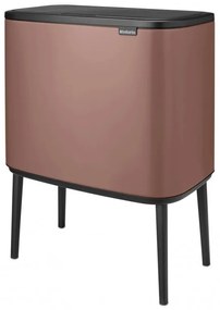 Кош за боклук Brabantia Bo Touch 1008856, 11+23 л, Плавно и безшумно отваряне, Голям отвор, Сатенено покритие, Кафяв