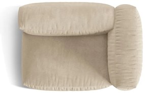 Бежов кадифен модул за диван (десен ъгъл) Martina – Micadoni