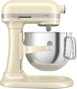 Планетарен миксер KitchenAid Artisan 5KSM70SHXEAC Almond cream, 375 W, 6.6 л, 11 скорости, 67 точки на допир, Повдигане на купата, Специална скорост Fold, Flex Edge, Крем