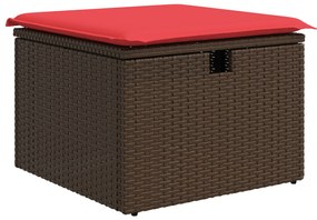 366230 vidaXL Градински стол с възглавница, кафяв, 55x55x37 см, полиратан