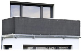 Черен пластмасов балконски параван 500x85 cm – Maximex