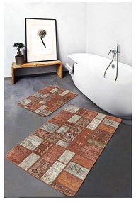 Кафяви кадифени килими за баня в комплект от 2 бр. 60x100 cm – Mila Home