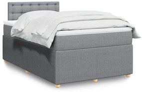 3289737 vidaXL Боксспринг легло с матрак, светлосиво, 120x200 см, плат