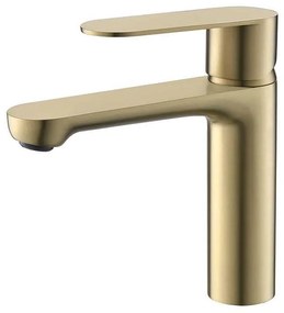 Стоящ смесител за умивалник Тренто ICF 111320 BRUSH GOLD, Inter Ceramic, неръждаема стомана, мат злато, 17x4.2см