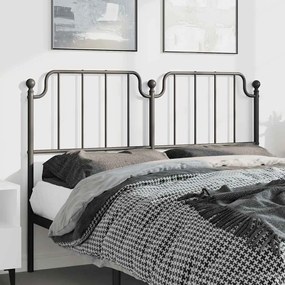 373919 vidaXL Метална табла за глава, черна, 135 см