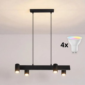 BRILAGI - LED RGBW димируем полилей на кабел SELE 4xGU10/6,5W/230V черен