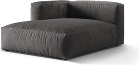 Сив кадифен модул за диван (ляв ъгъл) Martina – Micadoni