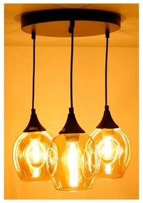 Черно висящо осветително тяло със стъклен абажур Aspa - Candellux Lighting