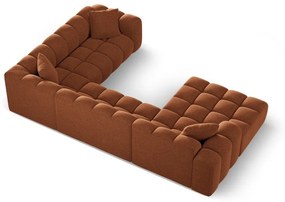 Теракотен шенилов ъглов диван (десен ъгъл/U форма) Treno – Cosmopolitan Design