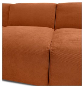 Оранжев ъглов диван от велур (десен ъгъл) Sting - Scandic