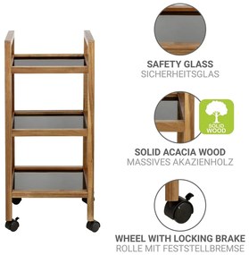 Рафт за баня от масивна акация в черен и естествен цвят 35x76,5 cm Fondi – Wenko