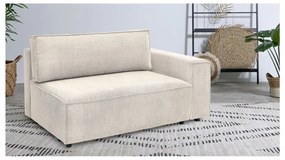 Кремав модул за диван от велур, десен ъгъл Nihad modular - Bobochic Paris