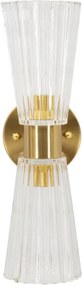 Стъклена стенна лампа в златист цвят Prague – Mauro Ferretti