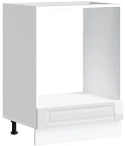 853999 vidaXL Шкаф за фурна, Porto, бял гланц, инженерно дърво