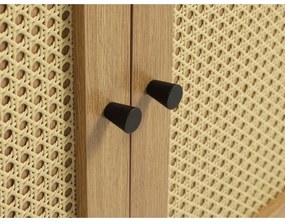 Нисък скрин от декор от дъб в естествен цвят 140x80 cm Pensacola – Unique Furniture