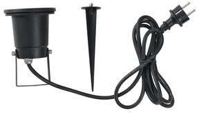 Градински LED прожектор черен с регулируем ъгъл IP65 с кабел и щепсел - Basic