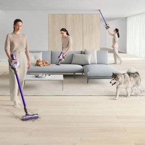 Вертикална прахосмукачка Dyson V8 Origin 400394-01, 150AW, 540мл, 110000 rpm/min, Автономност до 40 мин, HEPA, Лилав/сребрист