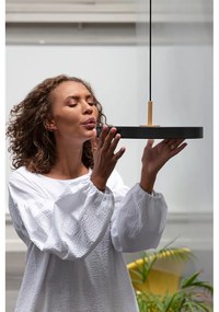 Черно LED затъмняващо се висящо осветително тяло с метален абажур ø 31 cm Asteria Plus Mini – UMAGE