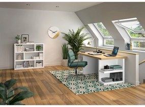 Бял шкаф за книги 120x105 cm Dublin - TemaHome