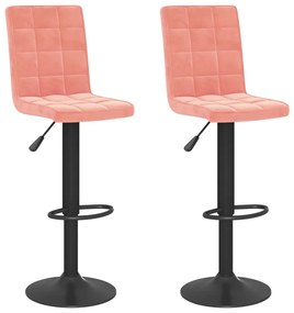 335768 vidaXL Бар табуретки, 2 бр, розови, кадифе