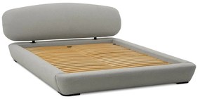 Светлосиво тапицирано двойно легло с включена подматрачна рамка 160x200 cm Odette – Scandic