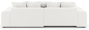 Бял разтегателен ъглов диван с място за съхранение (променлив) Luma – Ropez