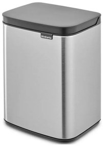 Кош за боклук Brabantia Bo Small 1006625, 4 л, Плавно и безшумно отваряне, Противоплъзгаща основа, Устойчив на пръстови отпечатъци, Инокс/Мат