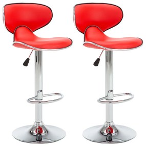 323645 vidaXL 323645  Bar Stools 2 pcs Red Faux Leather