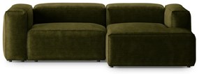 Зелен ъглов диван от рипсено кадифе (десен ъгъл) Bergamo – Cosmopolitan Design
