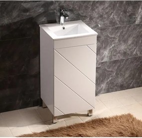 Долен шкаф за баня ICP 4242, Inter Ceramic, PVC, бял, с умивалник, 42x42x85см