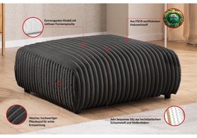 Тъмносива табуретка от рипсено кадифе Justin – Ropez