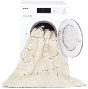 Кремав ръчно изработен памучен детски килим подходящ за пране 90x130 cm Clouds – Lorena Canals