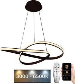 Brilagi - LED Димируем пендел COSMOWAVE LED/70W/230V 3000-6500K кафяв + д.у.