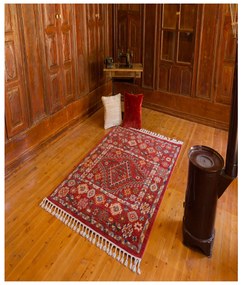 Килим за антре (80 x 300) 80014A - Бордо червено