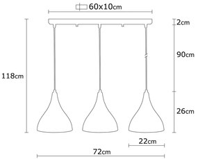 Черно висящо осветително тяло с метален абажур Berceste – Opviq lights