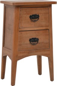 246123 vidaXL Нощно шкафче, чамова дървесина масив, 40x29x68 см, кафяво