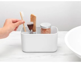 Кутия за аксесоари за баня Brabantia ReNew 1003494, Устойчива на корозия, Вътрешен разделител, Противоплъзгаща основа, Бял