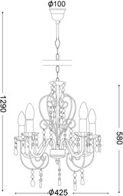 Полилей Sasel осветително тяло с пет светлини