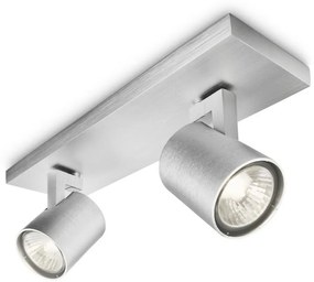 Philips 53092/48/16 - Точково осветително тяло RUNNER сребърна 2xGU10/35W/230V