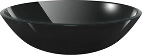 Мивка от закалено стъкло, 42 см, черна
