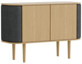 Нисък скрин с дъбов декор в цвят антрацит-природен 109x75 cm Treasures - UMAGE