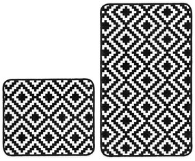 Бели/черни килими за баня в комплект 2 бр. 60x100 cm – Mila Home