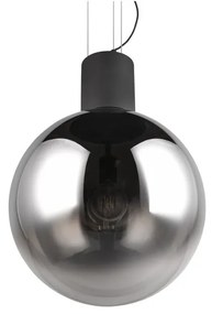 Черно LED висящо осветително тяло със стъклен абажур ø 50 cm Cipallone – CINQUE